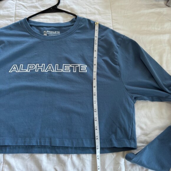 Alphalete Life Style Fit Cropped Long Sleeve Top Blue - Picture 6 of 6